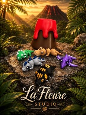 Volcano Playset with Colorful Dino Figurines